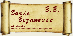 Boris Bežanović vizit kartica